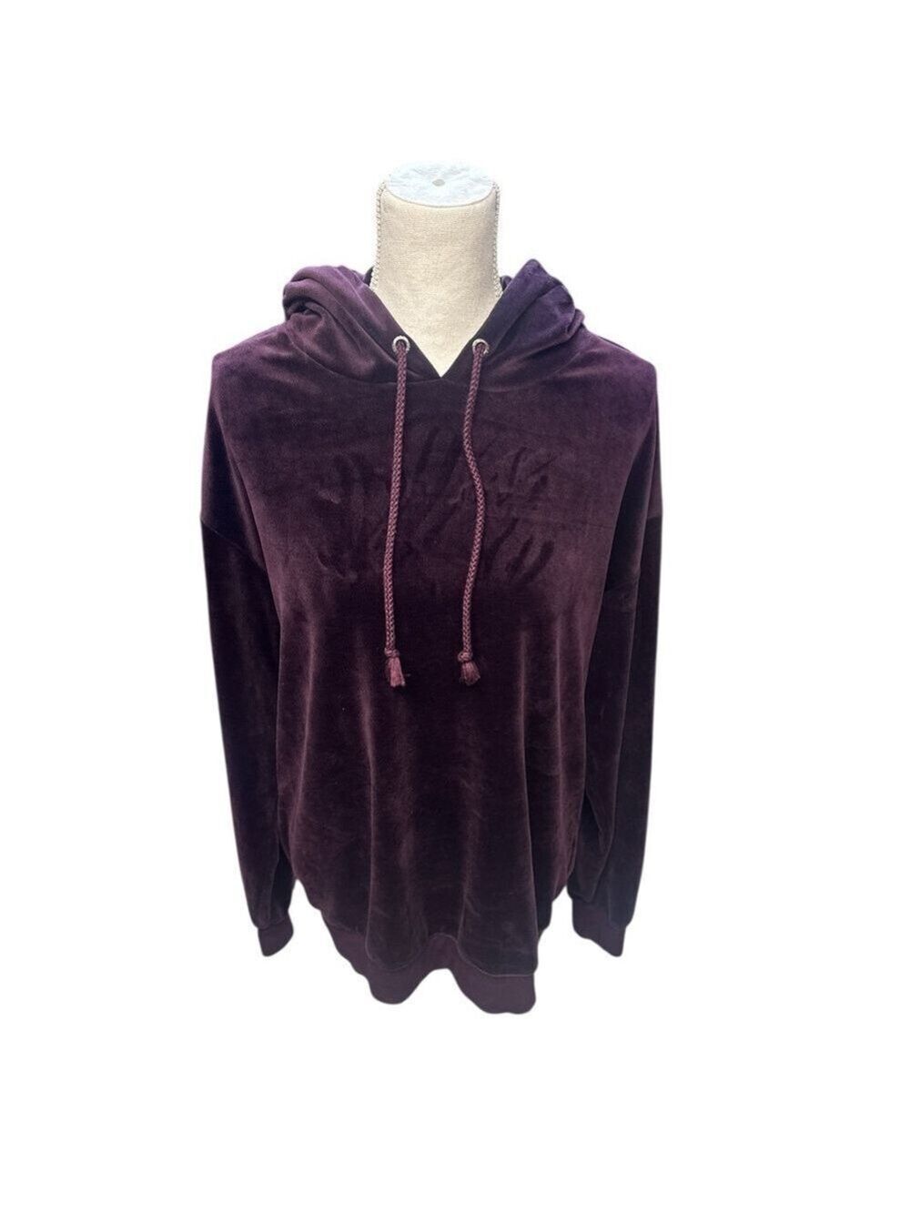 Joe’s Jeans Women's Velour Hoodie Sweatshirt Purple Casual Pullover Size M